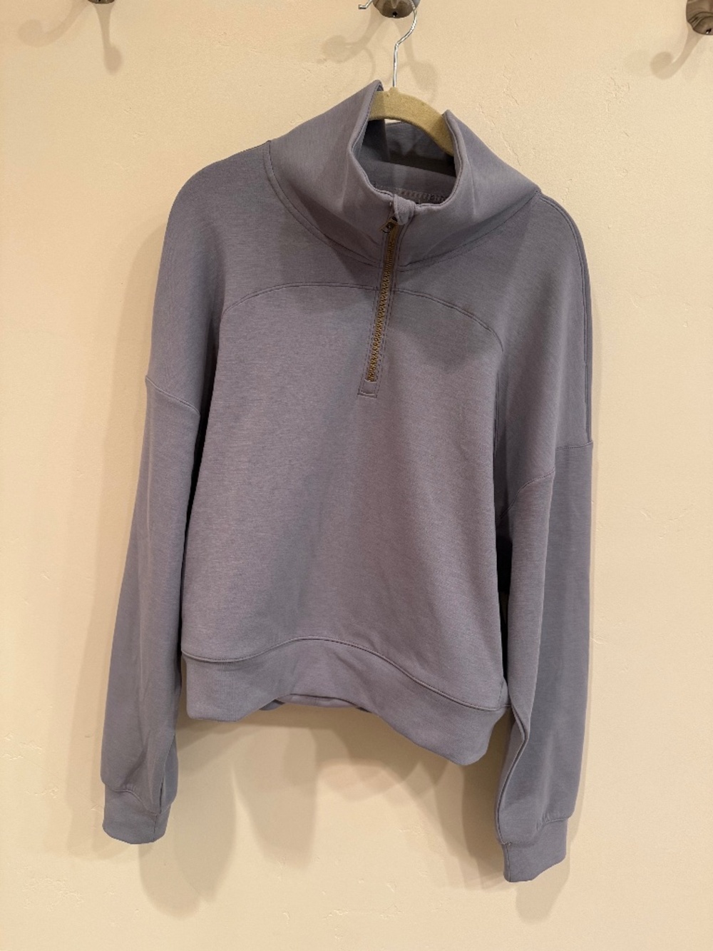 RHONE Dusty Lavender Half-Zip Funnel Sweatshirt